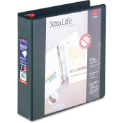 Cardinal XtraLife ClearVue Non-Stick Locking Slant-D Ring Binder, 2", Black
