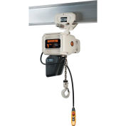 Harrington NERP010LD-FG-10 NER Food Grade Hoist with Push Trolley 460V, 1 Ton Capacity,