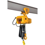 Harrington SNERP010L-20 SNER Electric Chain Hoist w/ Push Trolley - 20' Lift, 1 Ton, 7 ft/min, 230V