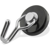 Master Magnetics Neodymium Swiveling Magnetic Hook 65 Lbs. Pull Black Powdered Coat, 07580 - Pkg Qty 4