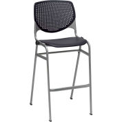 2300 Series 46"H Poly Stack Stool Chair with Perforated Back Black