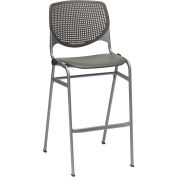 2300 Series 46"H Poly Stack Stool Chair with Perforated Back Brownstone