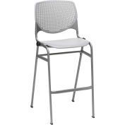2300 Series 46"H Poly Stack Stool Chair with Perforated Back Light Grey