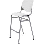 2300 Series 46"H Poly Stack Stool Chair with Perforated Back White