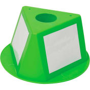 Inventory Control Cone W/ Dry Erase Decals, 10"L x 10"W x 5"H, Lime