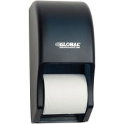 Global Industrial Standard Double Toilet Tissue Dispenser, Two 5-1/4" Rolls, Plastic, Gray