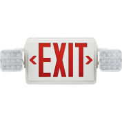 Combo LED Emergency Exit Sign, Red Letters w/ Battery Backup, Ceiling & Wall Mount