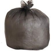 Boardwalk High-Density Can Liners, 45 gal, 40" x 46", Black, 25 Bags/Roll, 6 Rolls/Case