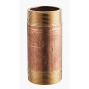 2" x 5-1/2" Lead Free Seamless Red Brass Pipe Nipple, 140 PSI, Sch. 40, Import - Pkg Qty 10
