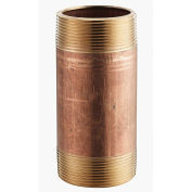1/2" x 5-1/2" Lead Free Seamless Red Brass Pipe Nipple, 140 PSI, Sch. 40