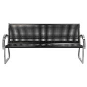 Commercial Zone Skyline 4' Bench, Black Steel/Stainless Steel