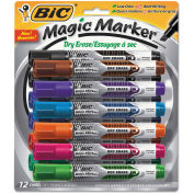 Bic® Magic Marker Low Odor & Bold Writing Tank Style Dry Erase Marker, Assorted, 12/Pk