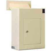 Protex Wall Depository Drop Box with Adjustable Chute - 6"W x 12"D x 16"H, Beige