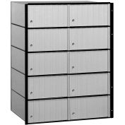 Salsbury Industries Aluminum Mailbox, 23-1/2"W x 15-1/2"D x 30"H, 10 Doors, Standard System