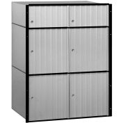 Salsbury Industries Aluminum Mailbox, 23-1/2"W x 15-1/2"D x 30"H, 6 Doors, Standard System