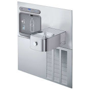 Elkay Water Bottle Refilling Station W/Retrofit Soft Sides Fountains, Refrig., Stainless Steel