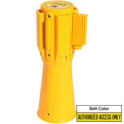 Queue Solutions ConePro 500 Yellow Traffic Cone Mount Retracting Belt 10' Authorized Access Only