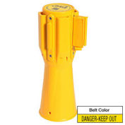 Queue Solutions ConePro 500 Yellow Traffic Cone Mount Retracting Belt 10' Danger Keep Out Belt