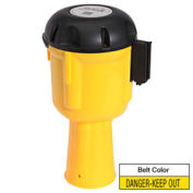 Queue Solutions ConePro 600 Yellow Traffic Cone Mount Retracting Belt 30' Danger Keep Out Belt