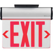 Surface Mount LED Edge Lit Exit Sign, Red Letters w/ Nickel-Cadmium Battery Backup, UL