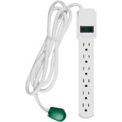 6-Outlet Surge Protector - 250 Joules - 6ft Cord - White