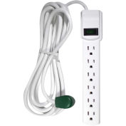 6-Outlet Surge Protector - 250 Joules - 12ft Cord - White