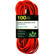 16/3 SJTW-A 100' Extension Cord - Lighted Ends, Orange/Green
