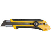 Fiberglass Rubber Grip Ratchet-Lock Utility Knife - Black/Yellow