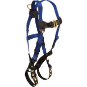 FallTech 7016 Contractor 1-D Full Body Harness, 1 Back D-ring, Navy/Yellow, Size UniFit