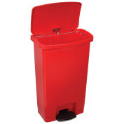 Rubbermaid® Slim Jim® Plastic Step On Container, Front Step, 13 Gallon, Red