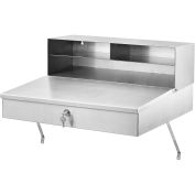 Wall Mounted Receiving Desk,Stainless Steel, 24"Wx22"Dx12"H
