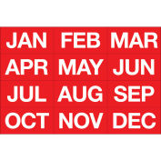Magnetic Headings Months Of The Year, White on Red
