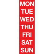 Magnetic Headings Days Of The Week, White on Red