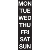 Magnetic Headings Days Of The Week, White on Black