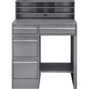 Global Industrial 4-Drawer Shop Desk, 38"W x 29"D x 51"H, Gray