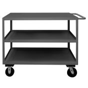 Durham Mfg.® Stock Service Cart w/3 Combo Shelves, 3000 lb. Cap, 66"L x 30"W x 38-7/8"H, Gray