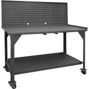 Durham Mobile Workbench, 60 x 36", Louvered Panel