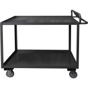 Durham Mfg.® Stock Cart With Ergnomic Handle, 2 Tray Shelves, 30"Wx48"L, 3600 Lbs. Cap.