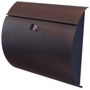 Spira Stainless Steel Wall Mount Mailbox, 14-3/4"W x 4"D x 13"H, Black