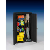 Tennsco Janitorial Cabinet, Welded 36"W x 18"D x 64"H Black