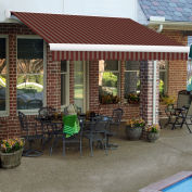 Awntech Retractable Awning Manual 18'W x 10'D x 10"H Projection BurgundyTan