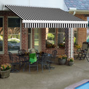 Awntech Retractable Awning Manual 10'W x 8'D x 10"H Black White