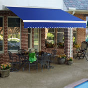 Awntech Left Motor Retractable Awning 12'W x 10'D x 10"H Blue