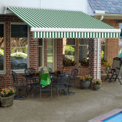 Awntech Retractable Awning Manual 12'W x 10'D x 10"H Gray Green/White