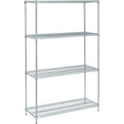 Nexel Medium Duty Wire Shelving Unit, Zinc Chromate, 36"W x 18"D x 74"H