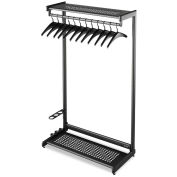 Quartet 48"W Garment Floor Rack w/ 12-Hangers, Black, 2-Shelf