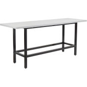 Standing Height Table With Power, 96"W x 30"D, Gray