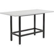 Standing Height Table with Power, Laminate, Gray, 72"L x 36"W x 42"H