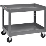 2 Shelf Deep Tray Steel Stock Cart, 500 Lb. Capacity, 36"L x 24"W x 32"H