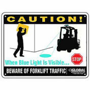 12" x 9" Beware of Forklift Traffic Safety Warning Sign - Plastic
